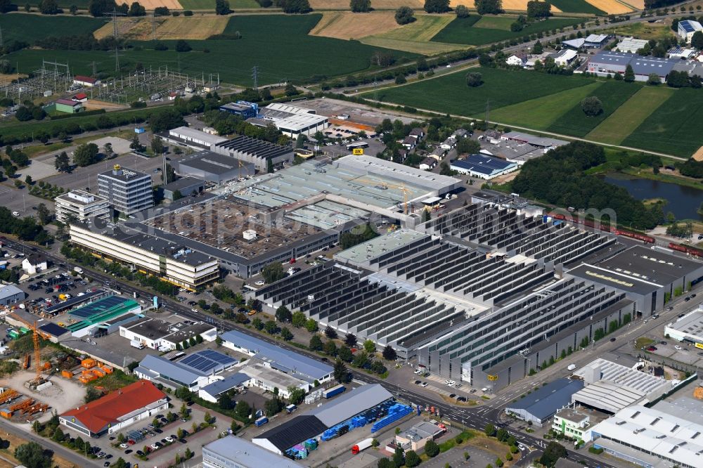 Bühl from above - Building and production halls on the premises of LuK GmbH & Co. KG on Dr.-Georg-Schaeffler-Strasse in Buehl in the state Baden-Wurttemberg, Germany