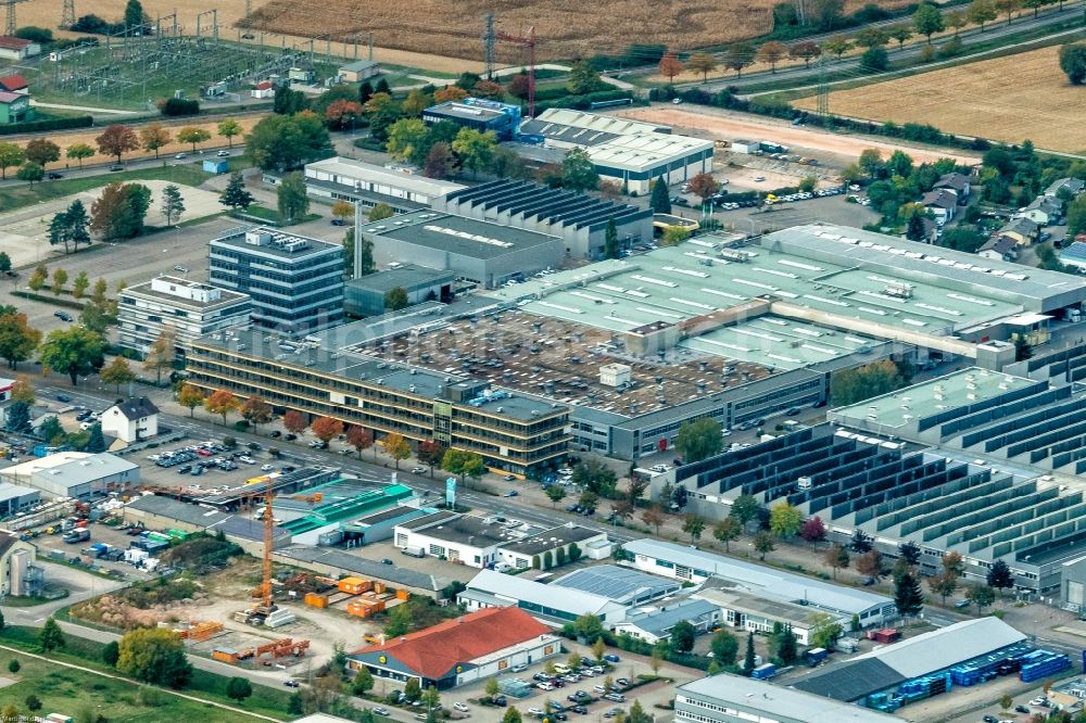 Aerial image Bühl - Building and production halls on the premises of LuK GmbH & Co. KG on Dr.-Georg-Schaeffler-Strasse in Buehl in the state Baden-Wuerttemberg, Germany