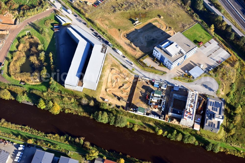 Hamburg from above - Building and production halls on the premises of LZN Laser Zentrum Nord GmbH Am Schleusengraben in the district Bergedorf in Hamburg, Germany