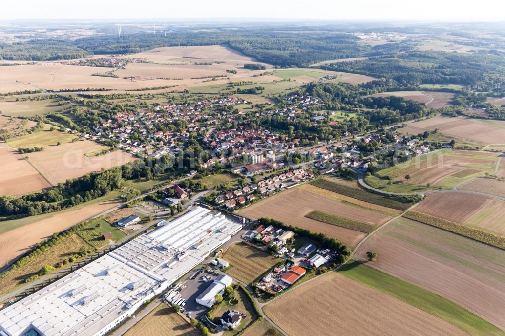 Aerial image Rosenberg - Building and production halls on the premises of Magna PT B.V. & Co. KG in Rosenberg in the state Baden-Wurttemberg, Germany