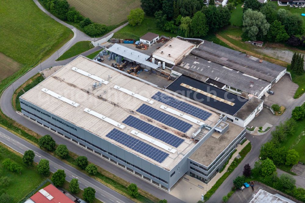 Bermatingen from the bird's eye view: Building and production halls on the premises of Maschinenfabrik Bermatingen GmbH & Co. KG on street Kesselbachstrasse in Bermatingen in the state Baden-Wuerttemberg, Germany