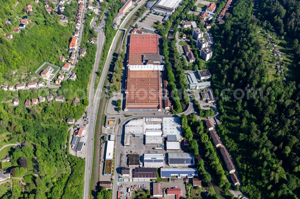 Aerial image Oberndorf am Neckar - Building and production halls on the premises of Mauser-Werke Oberndorf Maschinenbau GmbH in Oberndorf am Neckar in the state Baden-Wurttemberg, Germany