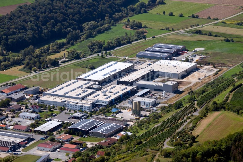 Aerial photograph Dörzbach - Building and production halls on the premises on Max-Planck-Strasse - Klepsauer Strasse in the district Hohebach in Doerzbach in the state Baden-Wurttemberg, Germany