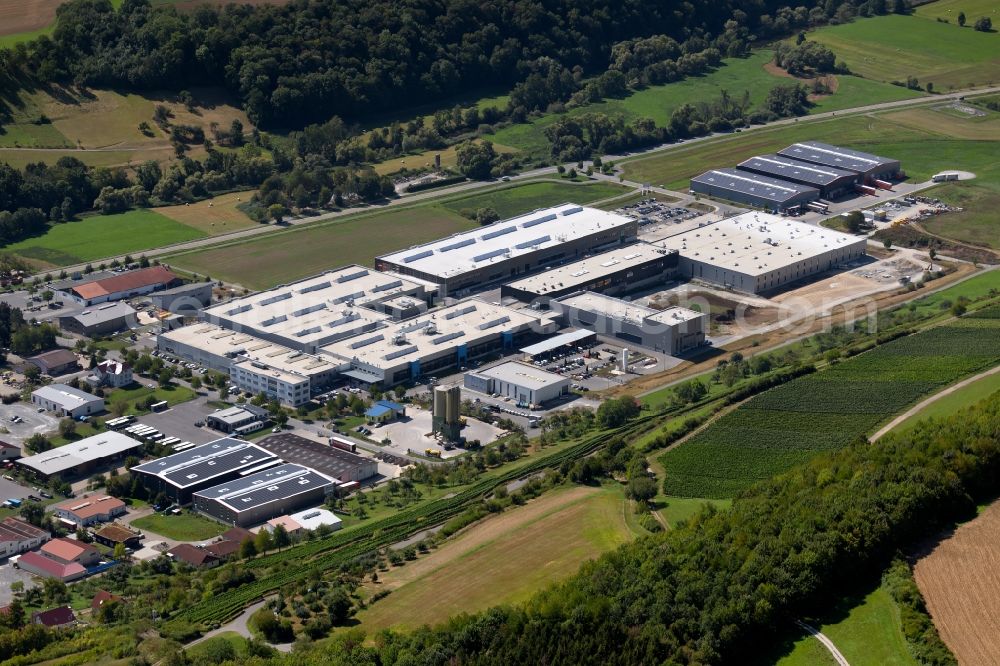 Dörzbach from the bird's eye view: Building and production halls on the premises on Max-Planck-Strasse - Klepsauer Strasse in the district Hohebach in Doerzbach in the state Baden-Wurttemberg, Germany