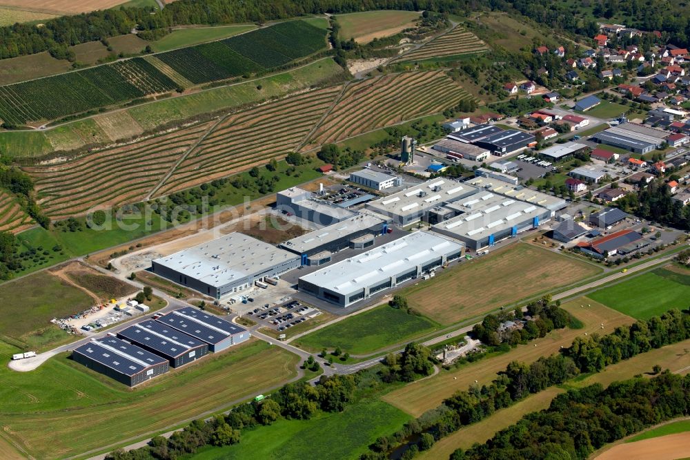 Dörzbach from the bird's eye view: Building and production halls on the premises on Max-Planck-Strasse - Klepsauer Strasse in the district Hohebach in Doerzbach in the state Baden-Wurttemberg, Germany