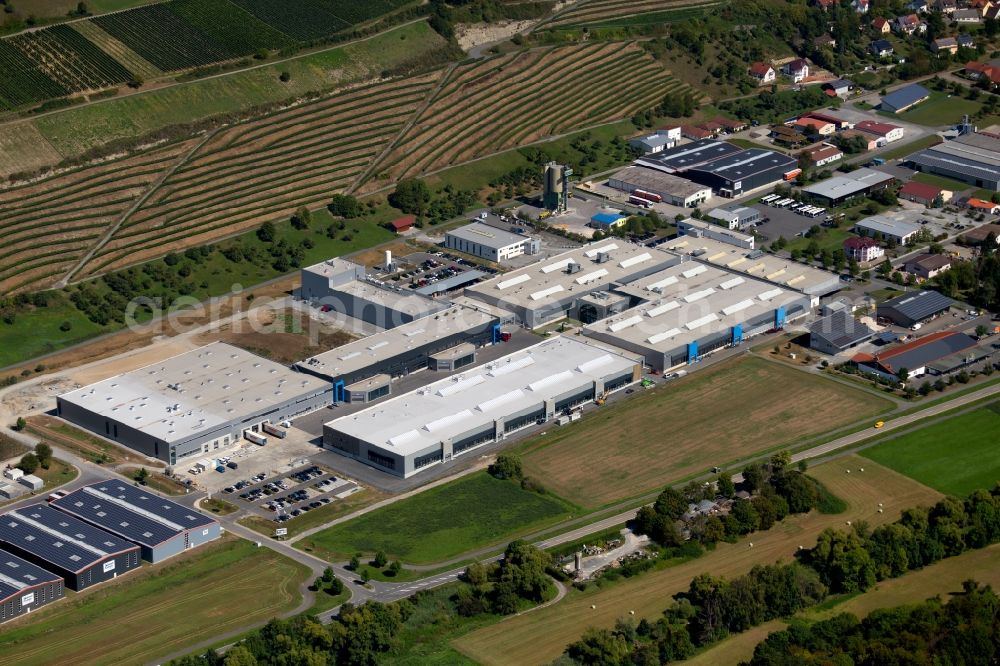 Aerial image Dörzbach - Building and production halls on the premises on Max-Planck-Strasse - Klepsauer Strasse in the district Hohebach in Doerzbach in the state Baden-Wurttemberg, Germany