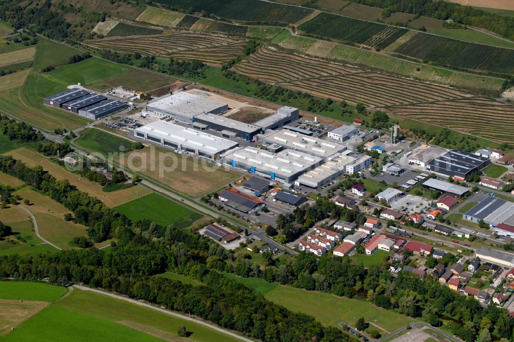 Dörzbach from above - Building and production halls on the premises on Max-Planck-Strasse - Klepsauer Strasse in the district Hohebach in Doerzbach in the state Baden-Wurttemberg, Germany