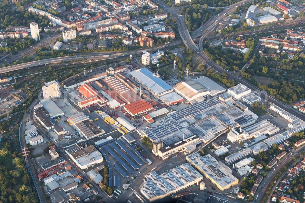 Aerial image Karlsruhe - Building and production halls on the premises of Michelin Reifenwerke in Karlsruhe in the state Baden-Wurttemberg, Germany