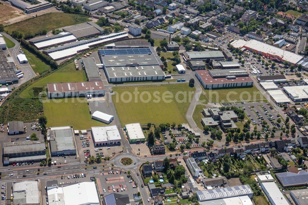 Euskirchen from the bird's eye view: Building and production halls on the premises Miele & Cie. KG, Technology Center Drives along Roitzheimer Strasse in Euskirchen in the state North Rhine-Westphalia, Germany