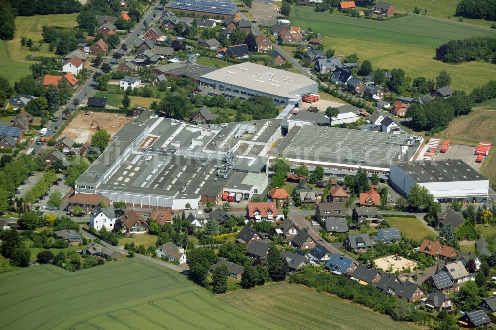 Aerial image Oelde - Building and production halls on the premises of Miele & Co. KG in Oelde in the state North Rhine-Westphalia