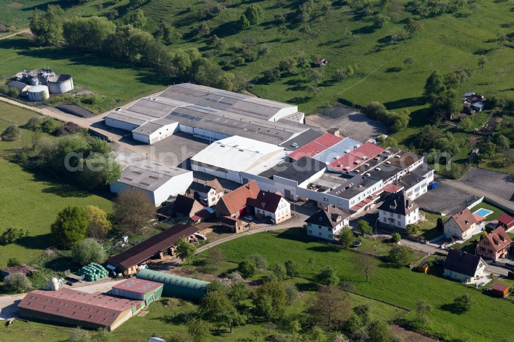 Aerial image Mietesheim - Building and production halls in Mietesheim in Grand Est, France