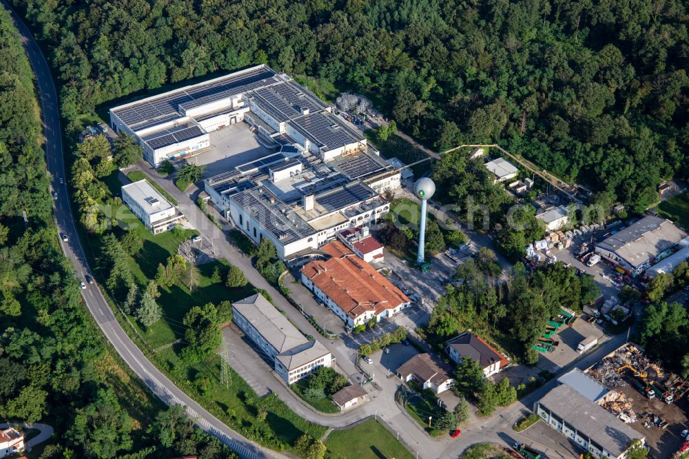 Aerial image Kromberk - Building and production halls on the premises of Mip - E, druzba za Energetiko d.o.o. in Kromberk in Nova Gorica, Slovenia