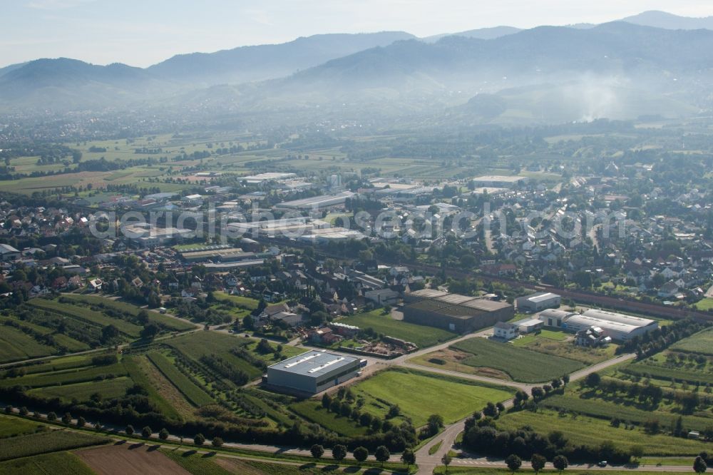 Aerial image Ottersweier - Building and production halls on the premises of Muffenrohr GmbH in Ottersweier in the state Baden-Wuerttemberg