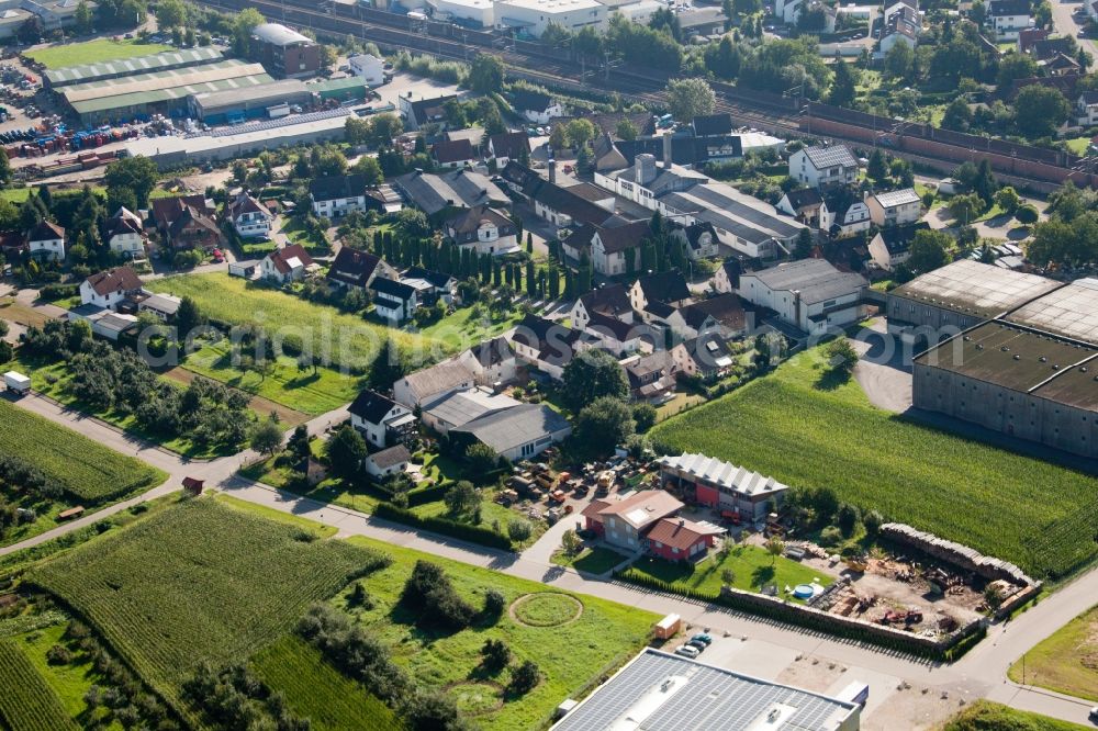 Aerial image Ottersweier - Building and production halls on the premises of Muffenrohr GmbH in Ottersweier in the state Baden-Wuerttemberg