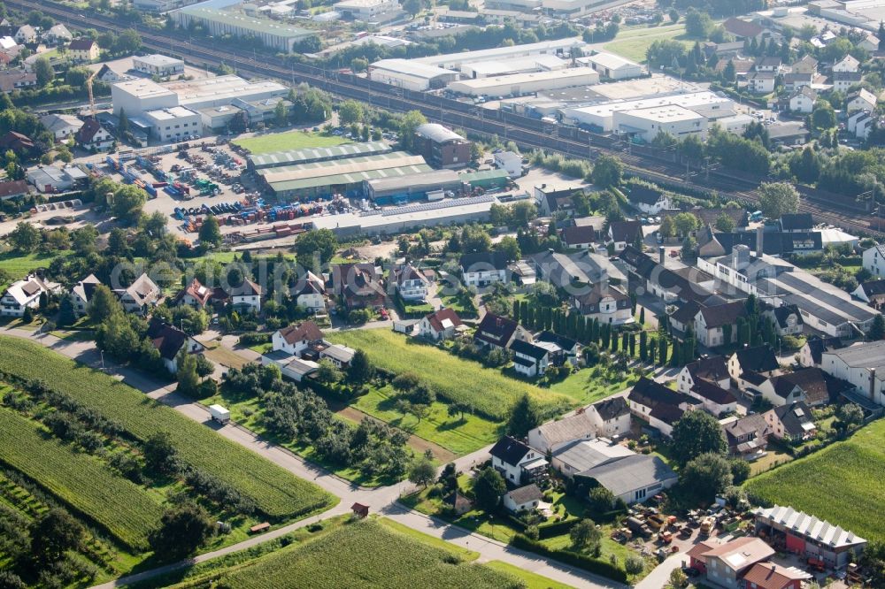 Aerial photograph Ottersweier - Building and production halls on the premises of Muffenrohr GmbH in Ottersweier in the state Baden-Wuerttemberg