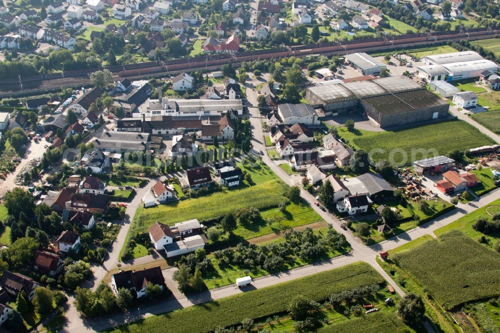 Aerial image Ottersweier - Building and production halls on the premises of Muffenrohr GmbH in Ottersweier in the state Baden-Wuerttemberg