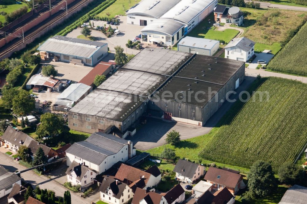 Aerial image Ottersweier - Building and production halls on the premises of Muffenrohr GmbH in Ottersweier in the state Baden-Wuerttemberg