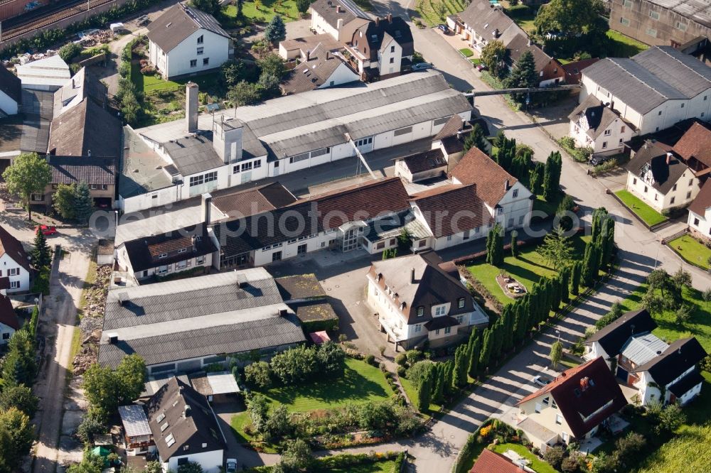 Aerial photograph Ottersweier - Building and production halls on the premises of Muffenrohr GmbH in Ottersweier in the state Baden-Wuerttemberg