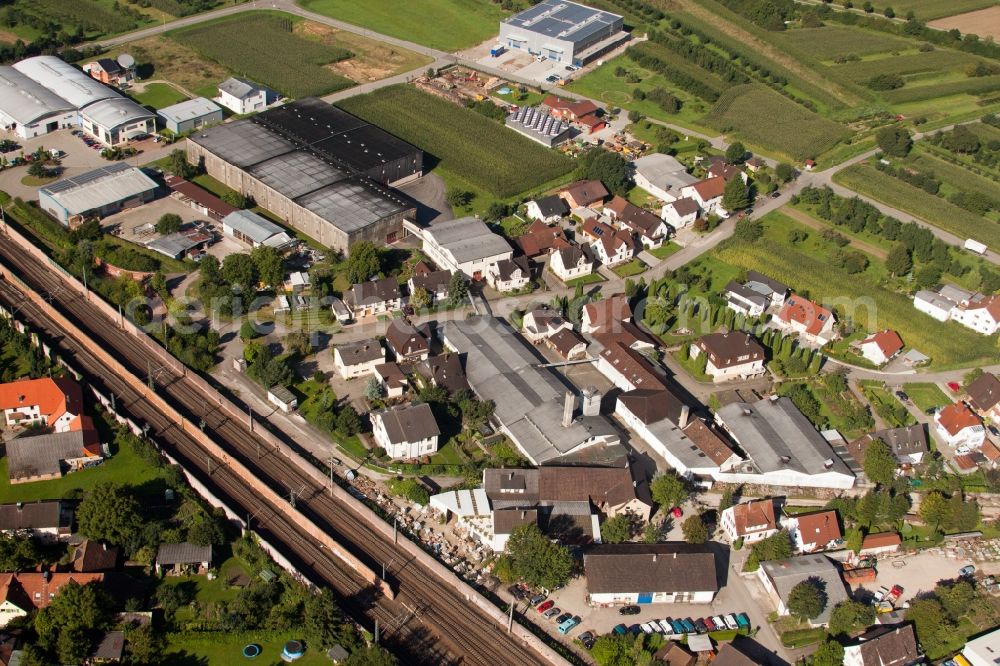 Aerial image Ottersweier - Building and production halls on the premises of Muffenrohr GmbH in Ottersweier in the state Baden-Wuerttemberg