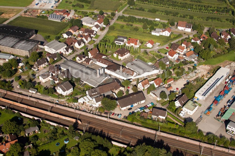 Aerial photograph Ottersweier - Building and production halls on the premises of Muffenrohr GmbH in Ottersweier in the state Baden-Wuerttemberg