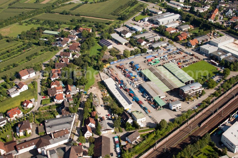 Aerial image Ottersweier - Building and production halls on the premises of Muffenrohr GmbH in Ottersweier in the state Baden-Wuerttemberg