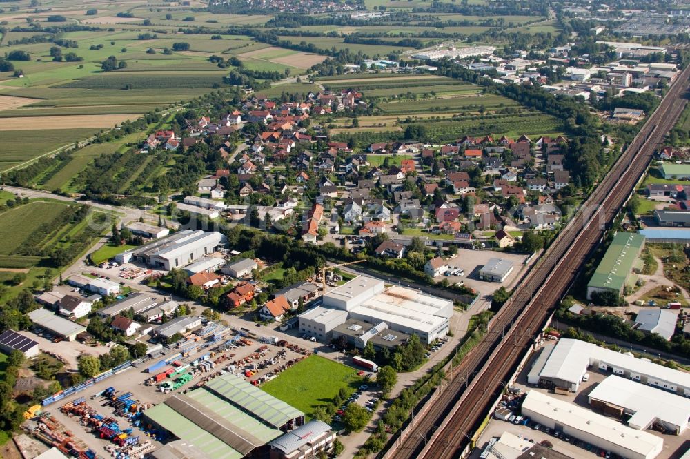 Aerial photograph Ottersweier - Building and production halls on the premises of Muffenrohr GmbH in Ottersweier in the state Baden-Wuerttemberg