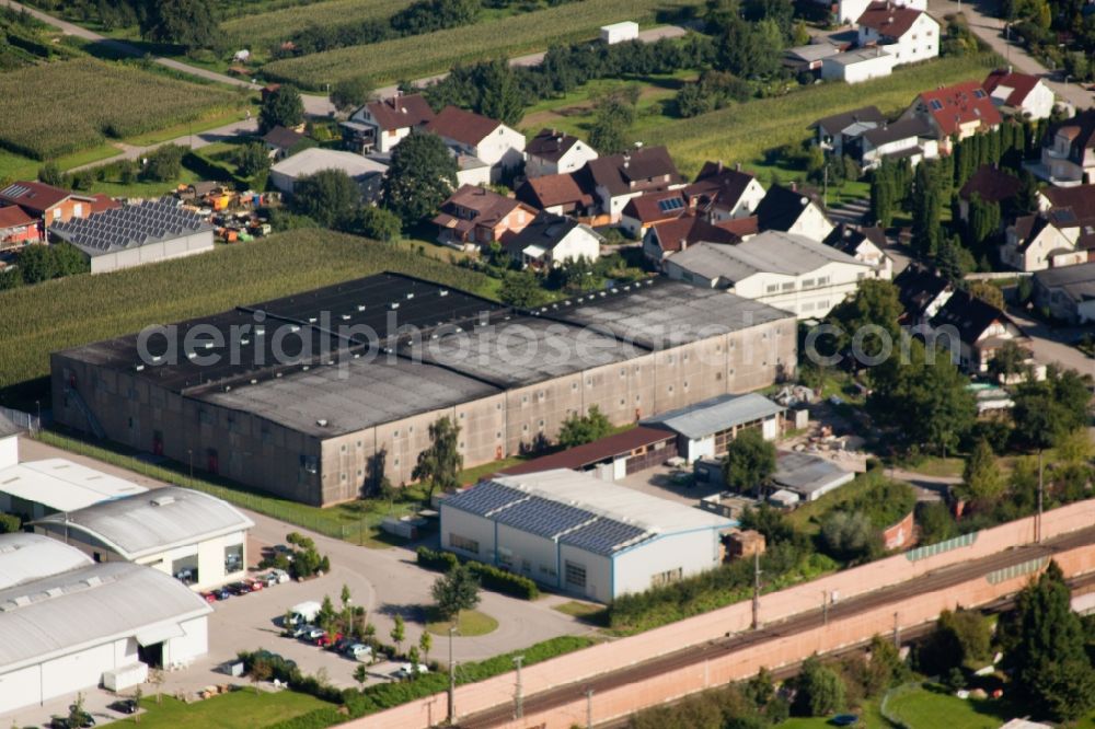 Aerial image Ottersweier - Building and production halls on the premises of Muffenrohr GmbH in Ottersweier in the state Baden-Wuerttemberg