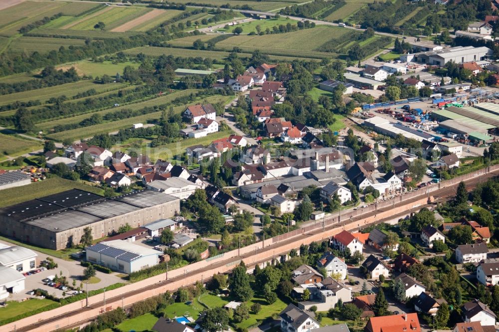 Aerial photograph Ottersweier - Building and production halls on the premises of Muffenrohr GmbH in Ottersweier in the state Baden-Wuerttemberg