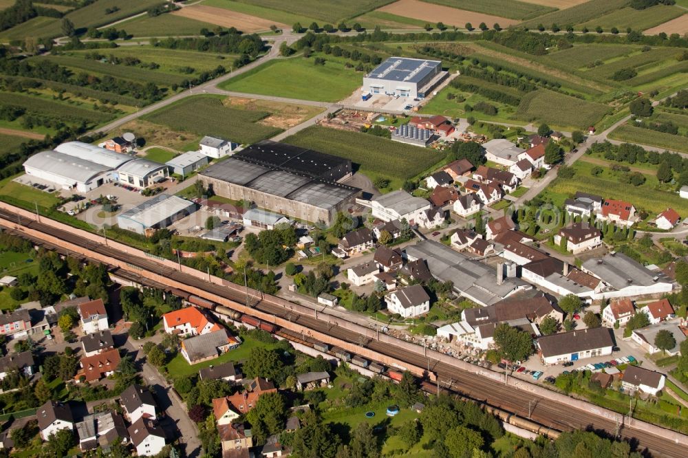 Aerial photograph Ottersweier - Building and production halls on the premises of Muffenrohr GmbH in Ottersweier in the state Baden-Wuerttemberg