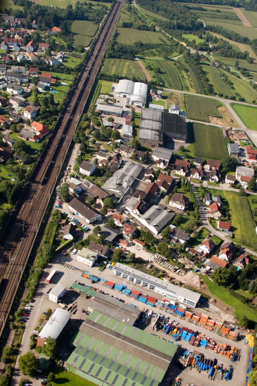 Aerial image Ottersweier - Building and production halls on the premises of Muffenrohr GmbH in Ottersweier in the state Baden-Wuerttemberg