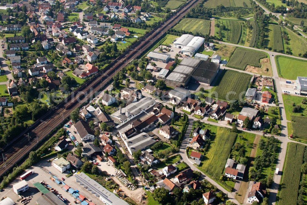 Aerial photograph Ottersweier - Building and production halls on the premises of Muffenrohr GmbH in Ottersweier in the state Baden-Wuerttemberg