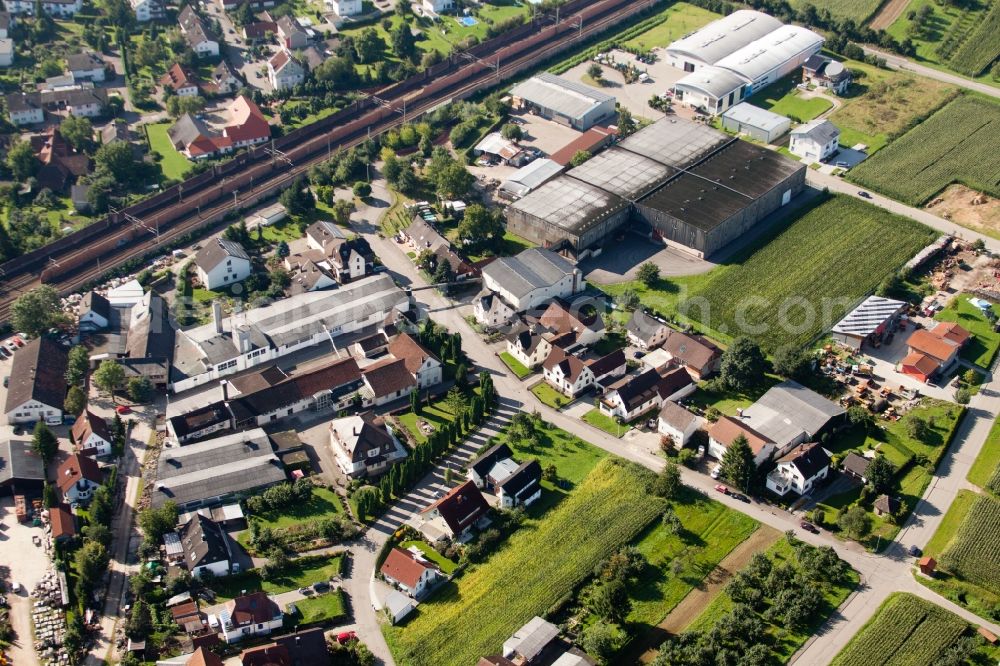 Aerial image Ottersweier - Building and production halls on the premises of Muffenrohr GmbH in Ottersweier in the state Baden-Wuerttemberg