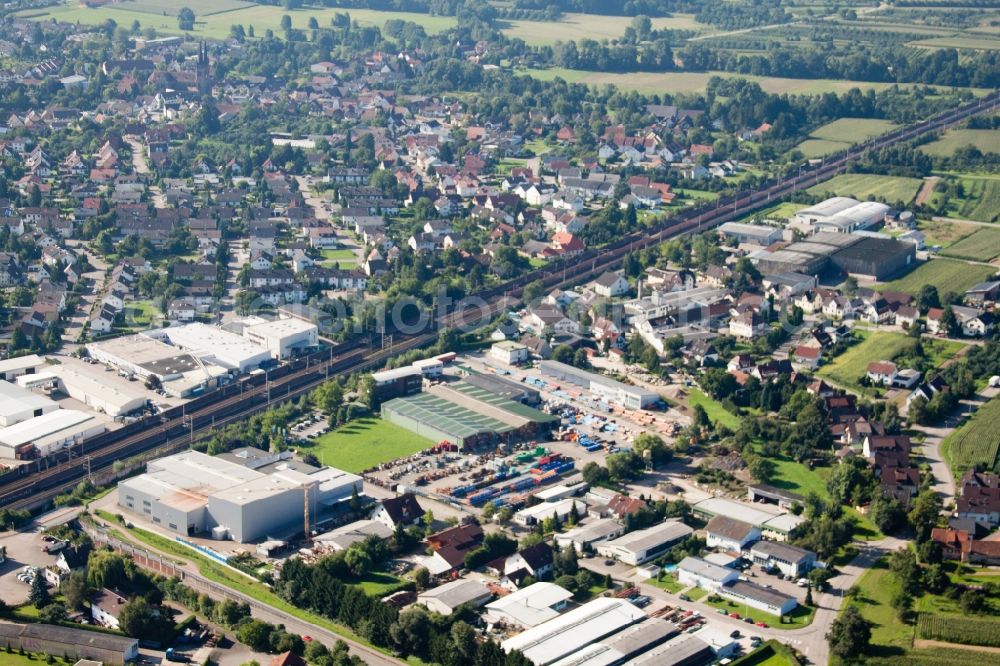 Aerial photograph Ottersweier - Building and production halls on the premises of Muffenrohr GmbH in Ottersweier in the state Baden-Wuerttemberg