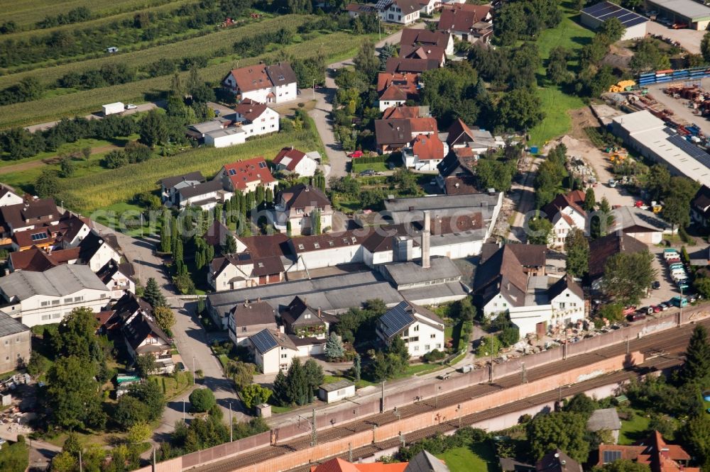 Aerial image Ottersweier - Building and production halls on the premises of Muffenrohr GmbH in Ottersweier in the state Baden-Wuerttemberg