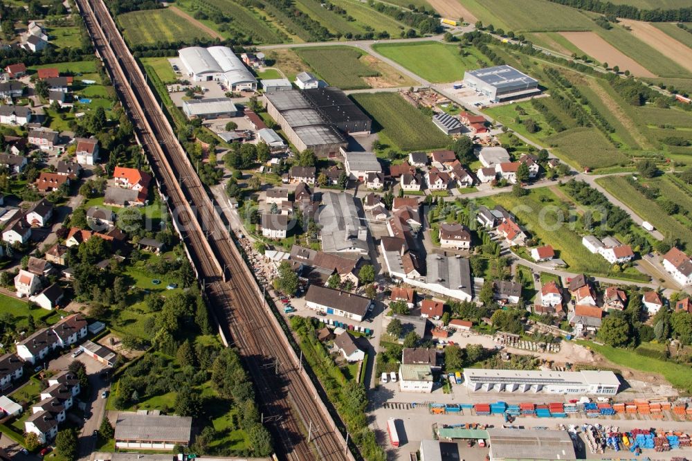 Aerial photograph Ottersweier - Building and production halls on the premises of Muffenrohr GmbH in Ottersweier in the state Baden-Wuerttemberg