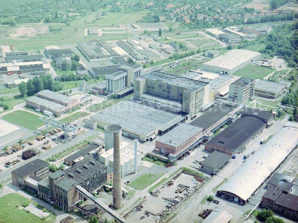 Waltershausen from the bird's eye view: Werksgelände der Multicar Spezialfahrzeuge GmbH an der Industriestraße 3 in 99880 Waltershausen / Thüringen.