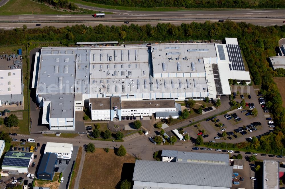 Aerial photograph Neuenstadt am Kocher - Building and production halls on the premises of the Neumeister Hydraulik GmbH at the Otto-Neumeister-Strasse in Neuenstadt am Kocher in the state Baden-Wurttemberg, Germany