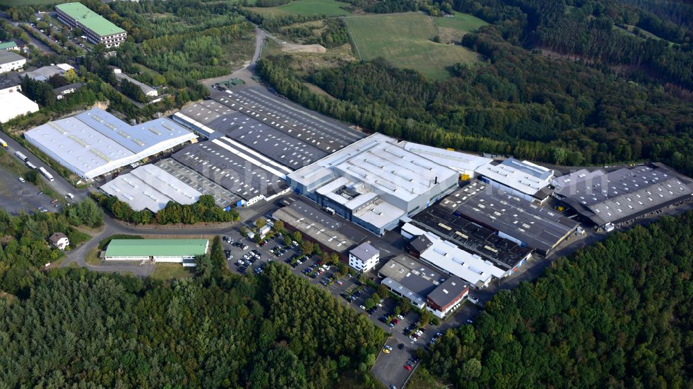 Aerial photograph Sankt Katharinen - Building and production halls on the premises of Niedax GmbH & Co. KG on street Industriestrasse in the district Roedder in Sankt Katharinen in the state Rhineland-Palatinate, Germany