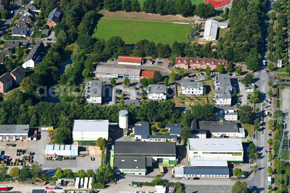 Aerial photograph Wentorf - Building and production halls on the premises of Norddeutsche Kistenfabrik K.Pannecke GmbH on street Suedring in Wentorf in the state Schleswig-Holstein, Germany