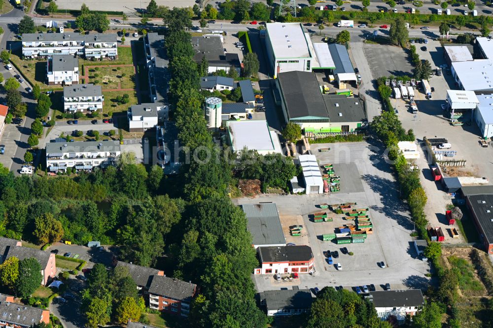 Aerial image Wentorf - Building and production halls on the premises of Norddeutsche Kistenfabrik K.Pannecke GmbH on street Suedring in Wentorf in the state Schleswig-Holstein, Germany