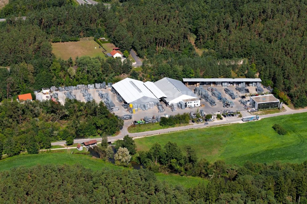 Roth from above - Building and production halls on the premises of NUeSSLI Gruppe at Rothgrund in Roth in the state Bavaria, Germany