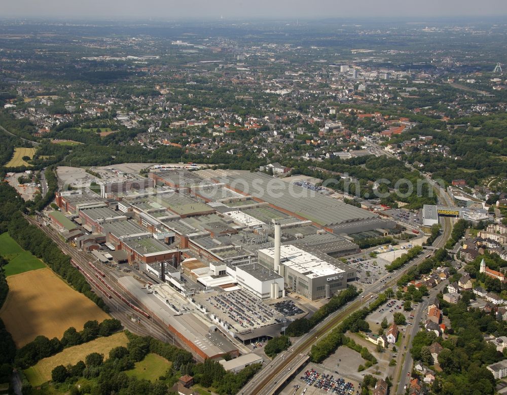 Aerial photograph Bochum - Premises of Opel AG in Bochum in North Rhine-Westphalia