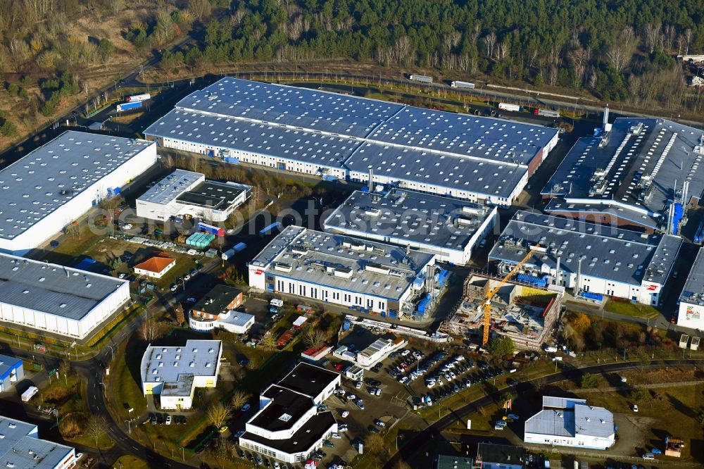 Aerial photograph Oranienburg - Factory premises of ORAFOL Europe GmbH on Orafolstrasse in Oranienburg in the state Brandenburg, Germany