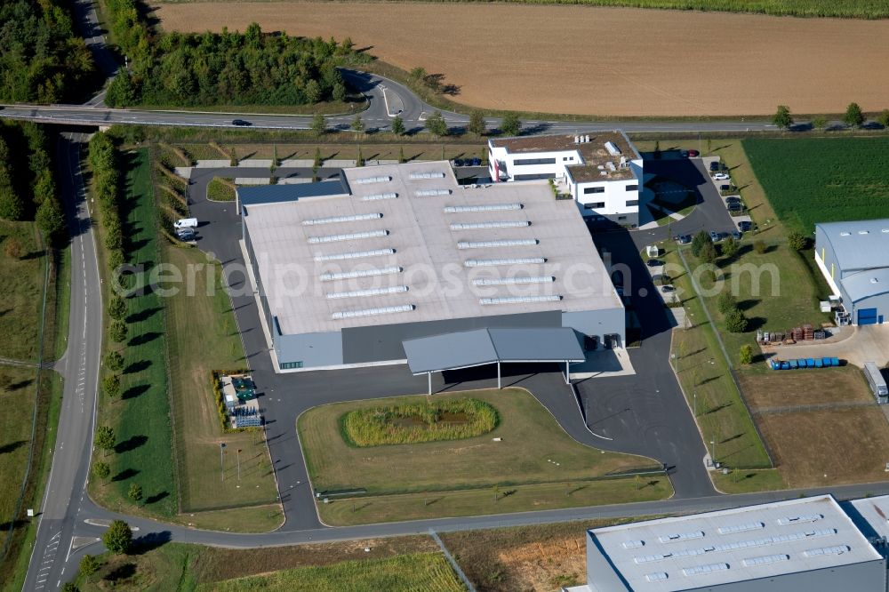 Aerial photograph Boxberg - Building and production halls on the premises of PAN-DUR GmbH in the Max-Planck-Strasse in Boxberg in the state Baden-Wurttemberg, Germany