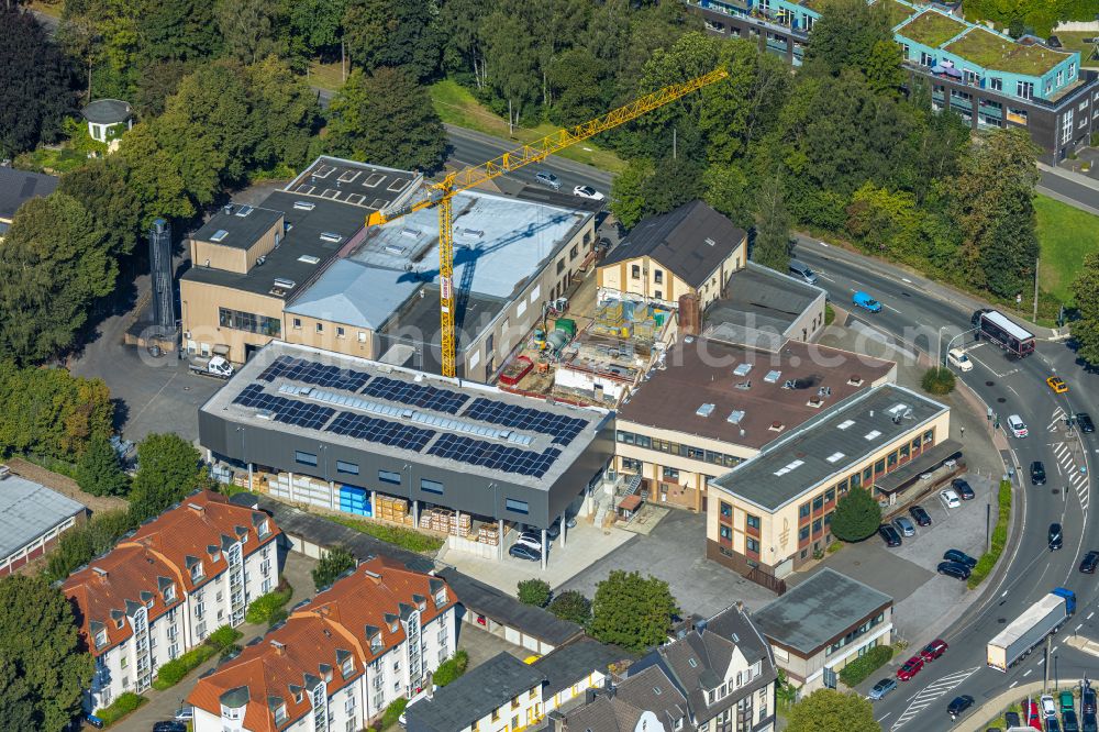 Aerial image Schwelm - Building and production halls on the premises of PASS GmbH & Co. KG on Hattinger Strasse in the district Lindenberg in Schwelm in the state North Rhine-Westphalia, Germany