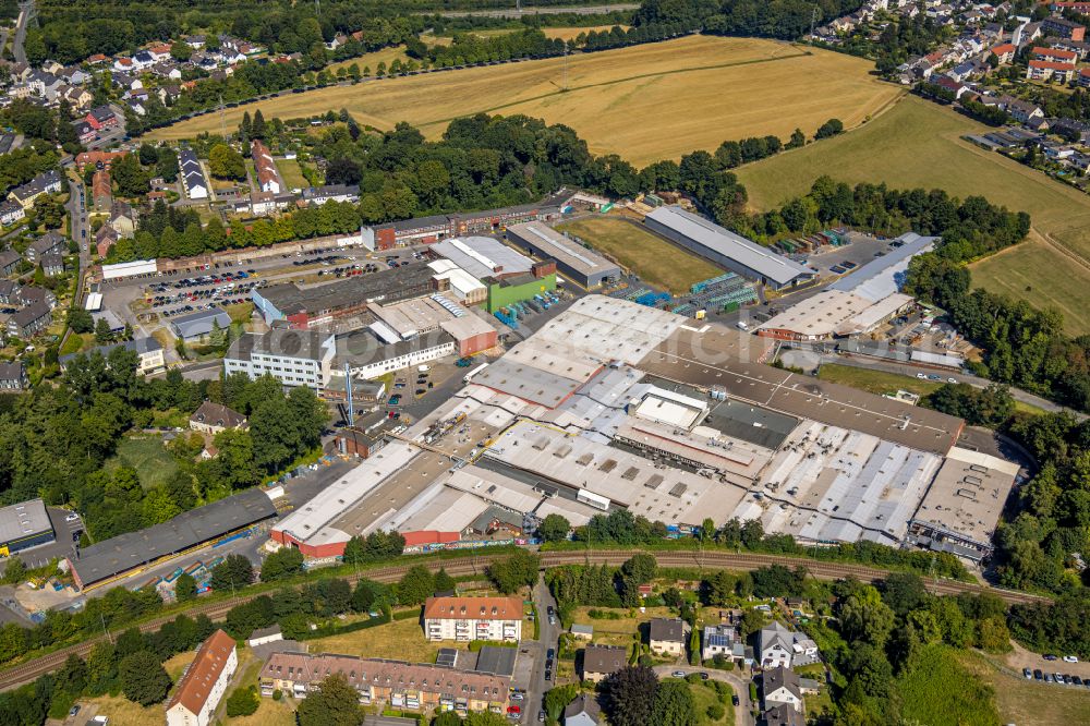 Aerial image Witten - Building and production halls on the premises Pilkington Automotive Deutschland GmbH on street Almstrasse in Witten at Ruhrgebiet in the state North Rhine-Westphalia, Germany