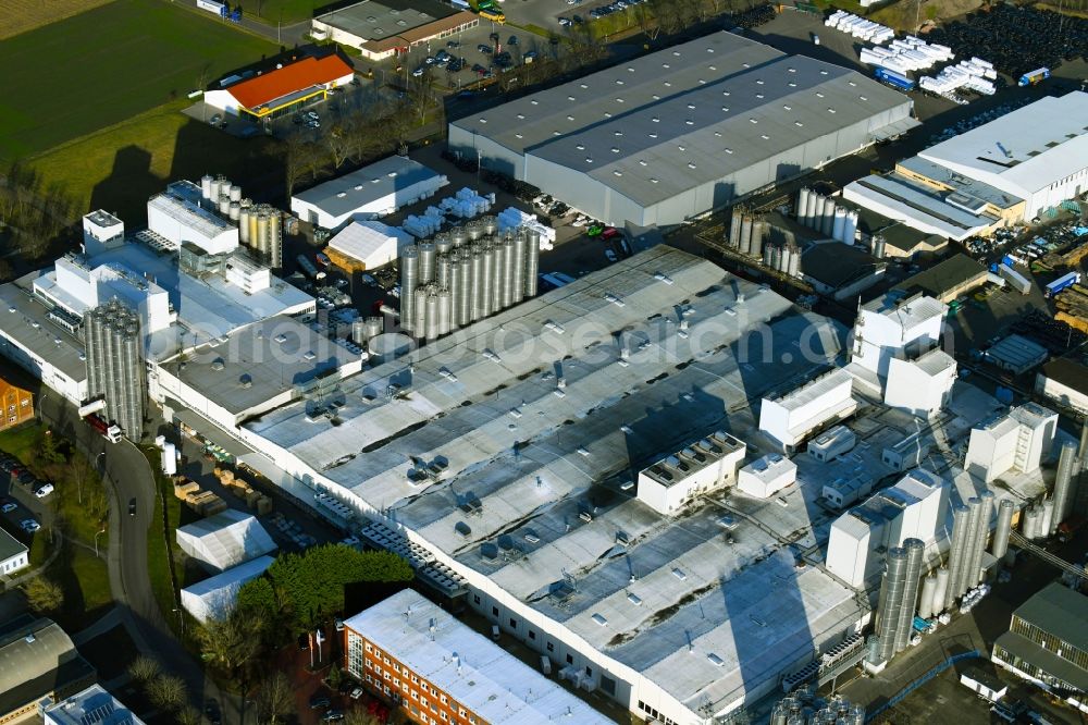 Aerial photograph Weißandt-Gölzau - Building and production halls on the premises of POLIFILM GmbH in Weissandt-Goelzau in the state Saxony-Anhalt, Germany