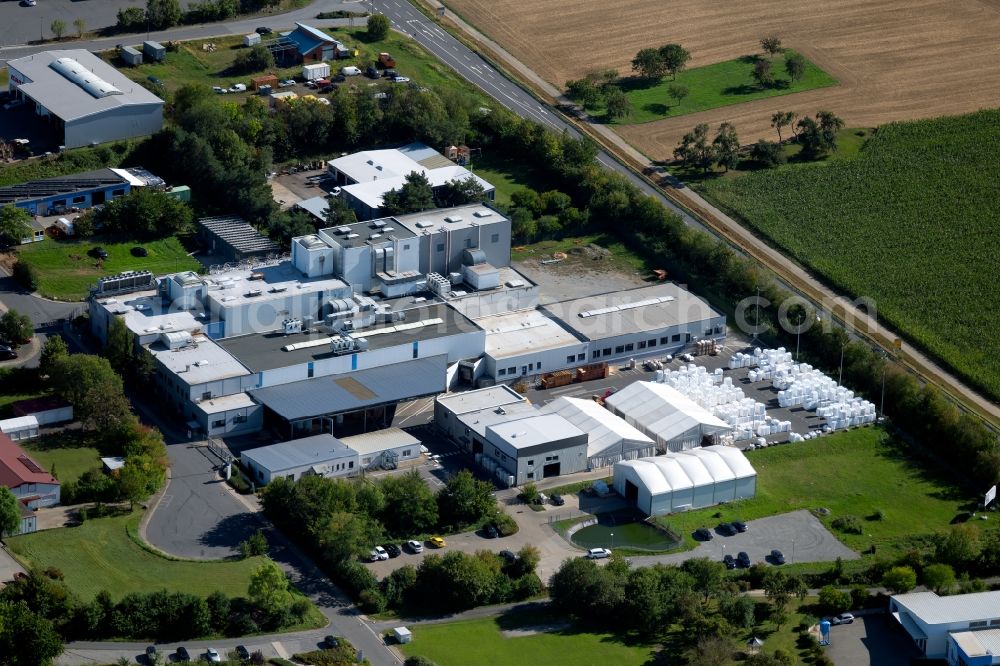 Aerial image Osterburken - Building and production halls on the premises of POLIFILM Osterbruken GmbH in Industriepark in Osterburken in the state Baden-Wurttemberg, Germany