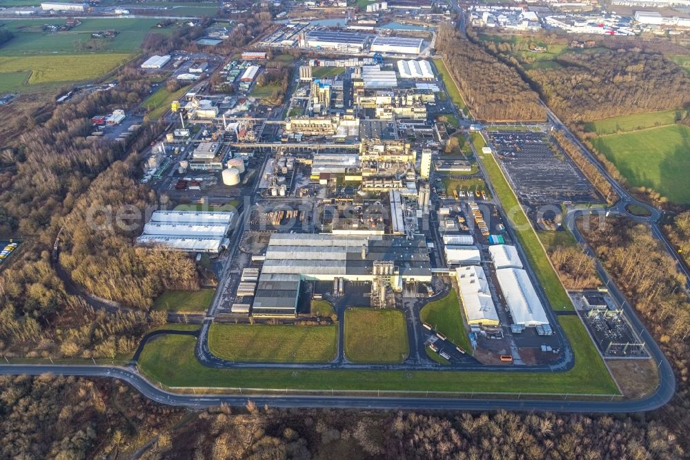 Aerial photograph Hamm - Building and production halls on the premises of Du Pont de Nemours (Deutschland) GmbH Frielinghauser Strasse in the district Norddinker in Hamm in the state North Rhine-Westphalia