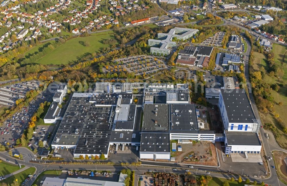 Sankt Wendel from the bird's eye view: Premises and production facilities of Fresenius Medical Care Germany GmbH in Sankt Wendel in Saarland